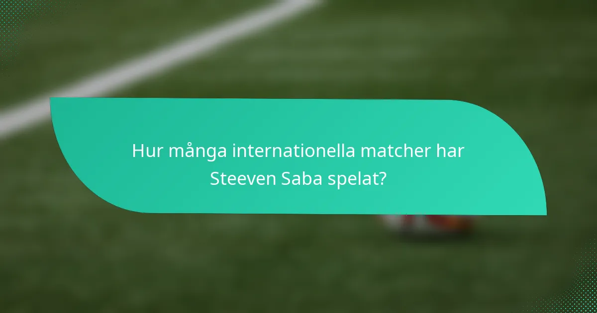 Hur många internationella matcher har Steeven Saba spelat?